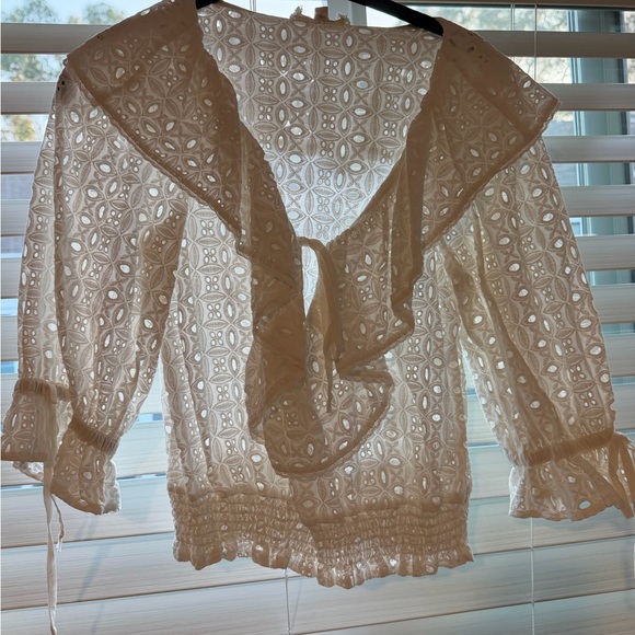 NWOT Anthropologie Porridge White Eyelet Anglaise top size XS - Picture 3 of 6